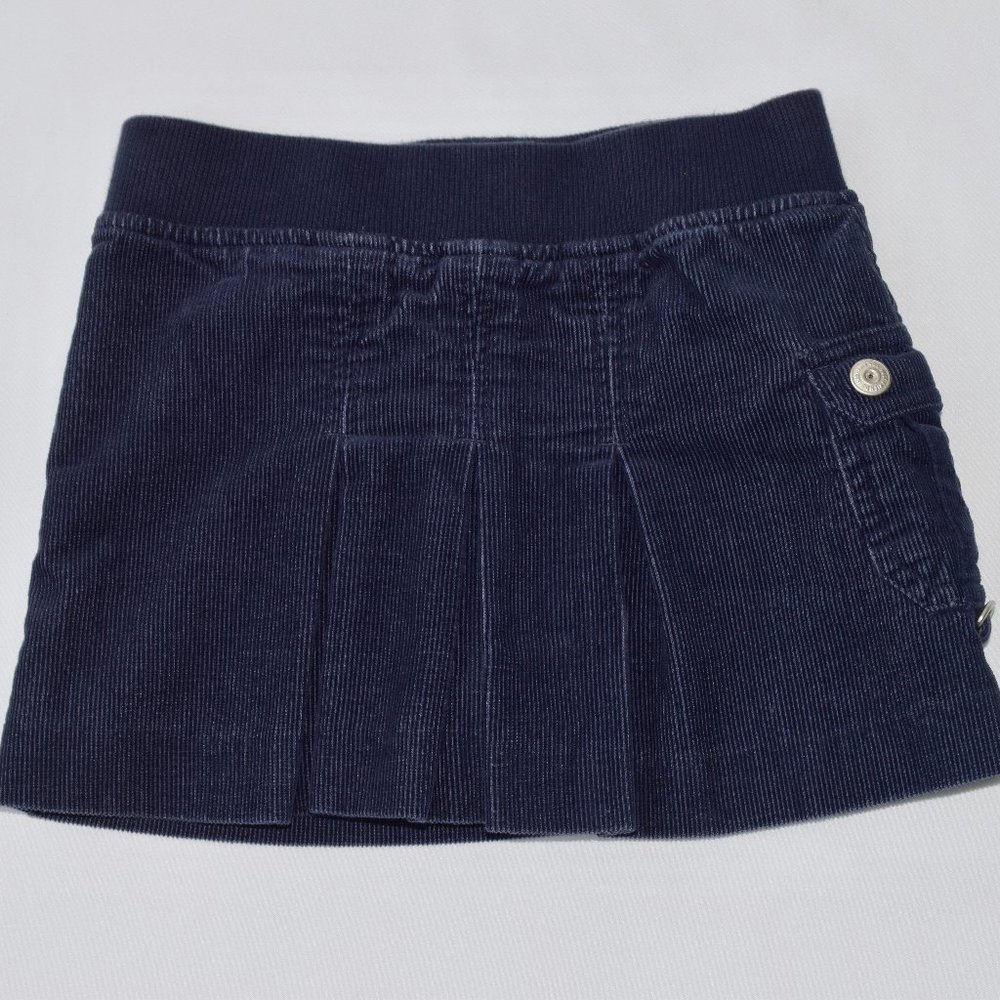 Just Friends Navy Blue Corduroy Skirt/Skort with Side Snap Pocket - Small (4)